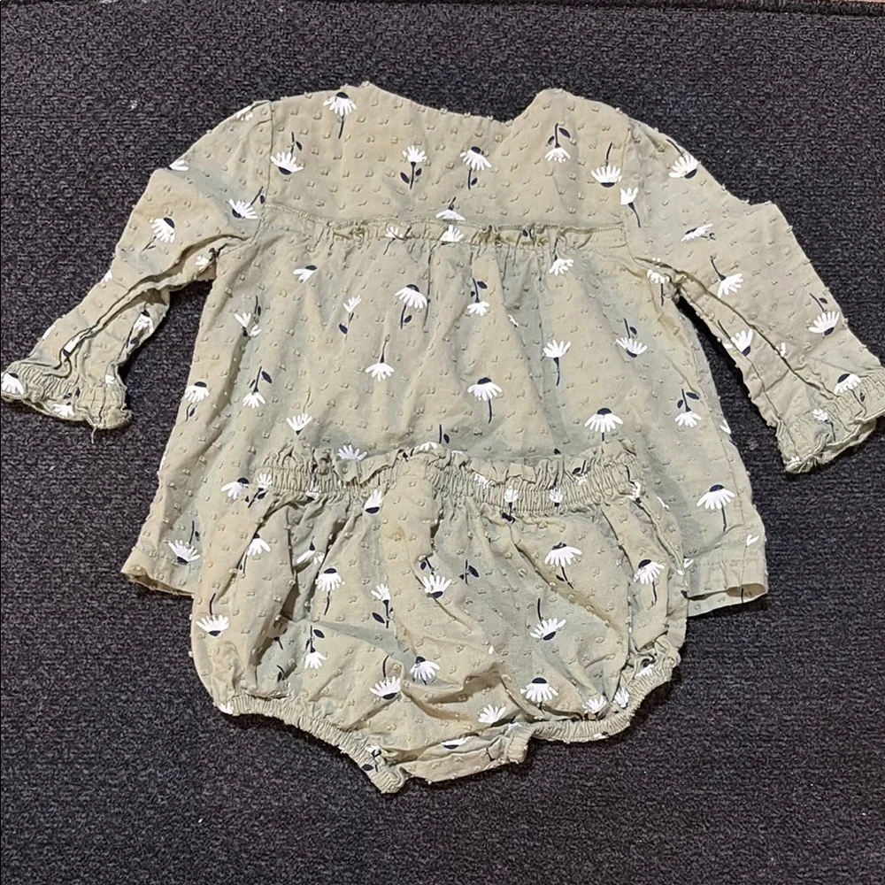 Baby Floral Green Outfit Set